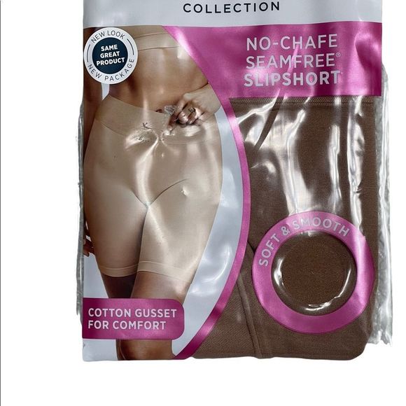 Jockey Life No-Chafe Seamfree Slipshort 5XL White Non-Compression Smoothing - Picture 3 of 6